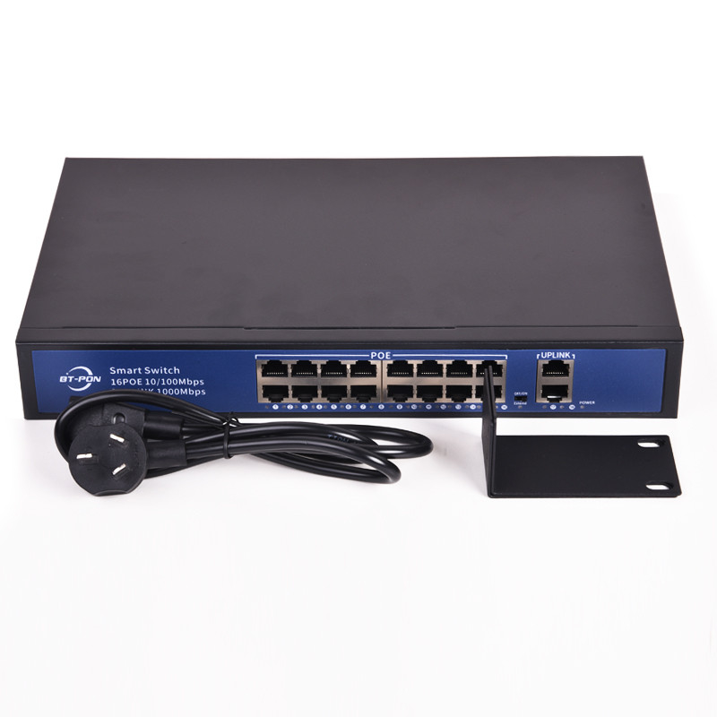 V2.0 IEEE 802.3af/At 150w 16 Port Poe Network Switch