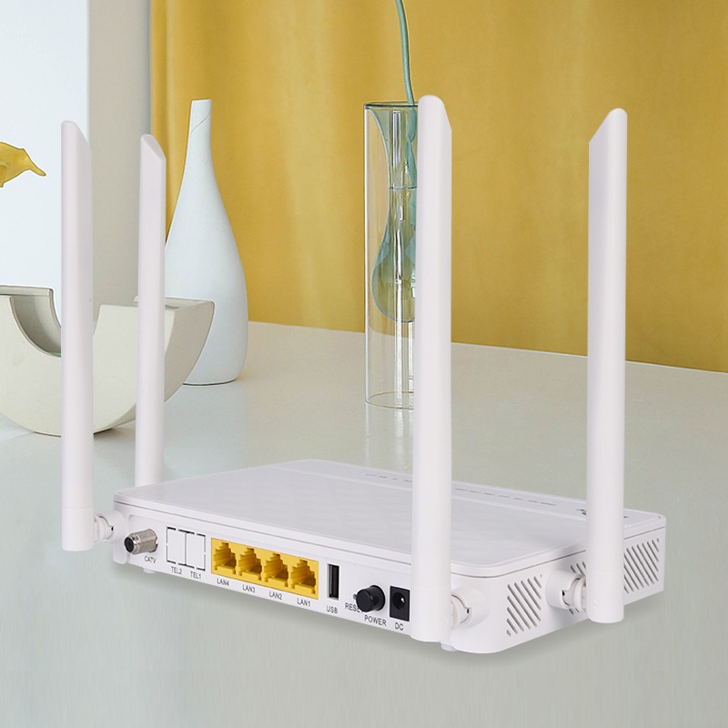 4GE FTTH GEPON XPON Dual Band Wifi ONU router Support IPv4 IPv6